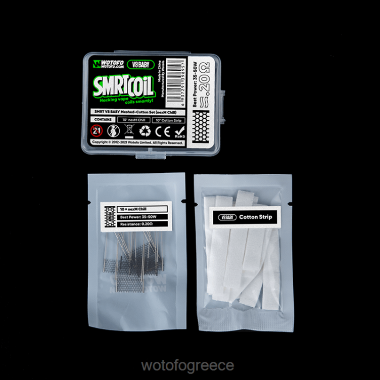 Wotofo Shop Online - Wotofo SMRT v8 βρεφικό δικτυωτό-βαμβακερό σετ X0LVV368 nexmesh turbo