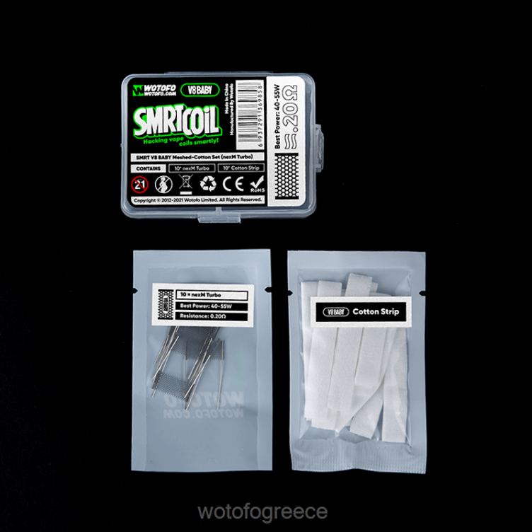 Wotofo Shop Online - Wotofo SMRT v8 βρεφικό δικτυωτό-βαμβακερό σετ X0LVV368 nexmesh turbo