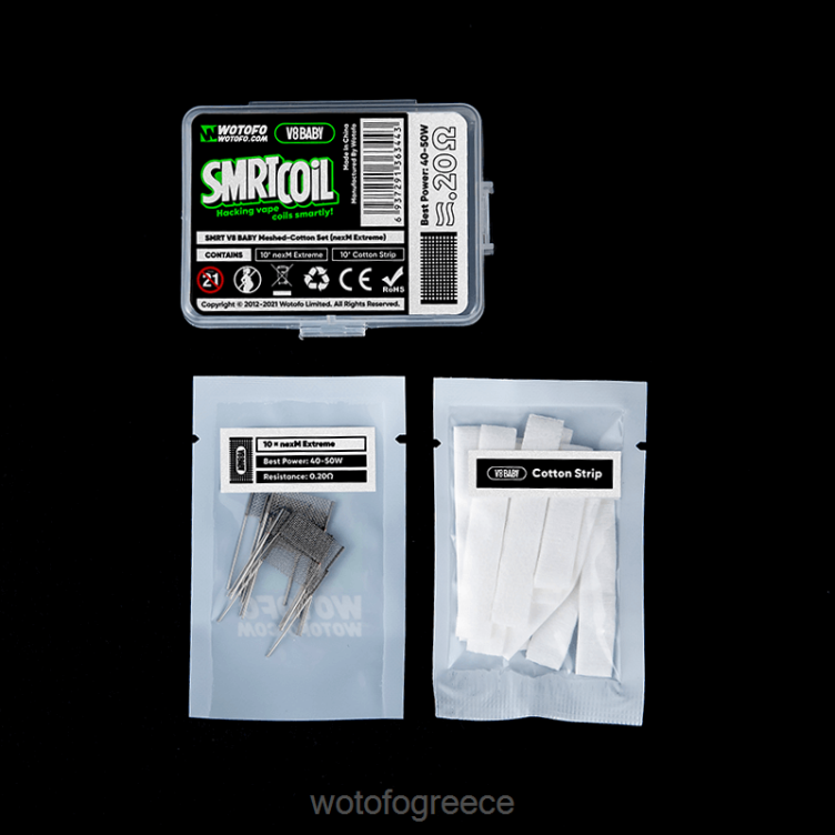 Wotofo Shop Online - Wotofo SMRT v8 βρεφικό δικτυωτό-βαμβακερό σετ X0LVV368 nexmesh turbo