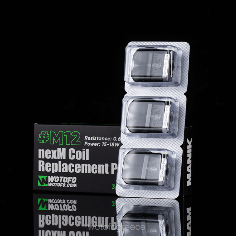 Wotofo Shop Online - Wotofo MANIK μίνι ανταλλακτικό pod X0LVV88 m12 nexmesh πηνίο ενσωματωμένο 3τμχ
